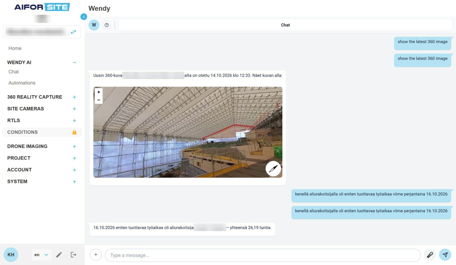 Wendy AI chat in Aiforsite