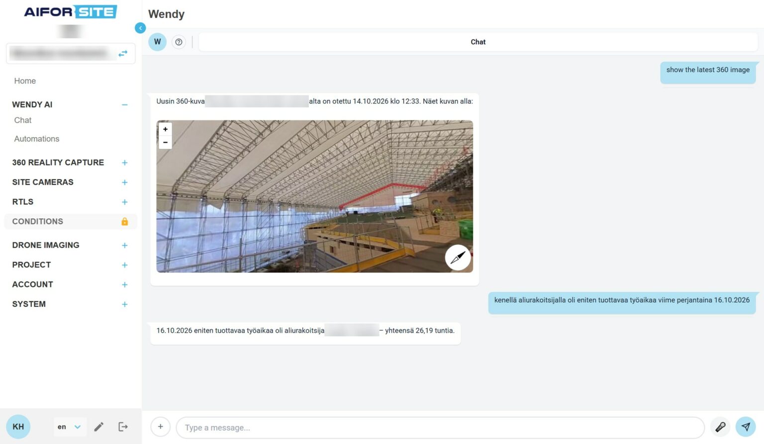 Wendy AI chat in Aiforsite